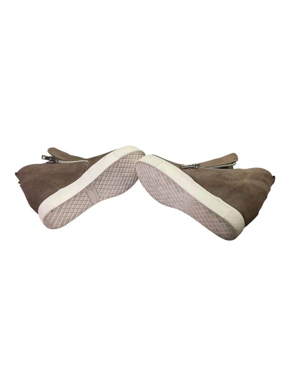 Steve Madden Kids Caliber Taupe Suede Wedge Sneakers - Size 1 (Big Kid)